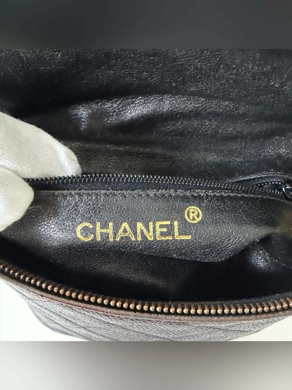 CHANEL Vintage Black Quilted Caviar Leather Waist Belt Bag | Gold Hardware